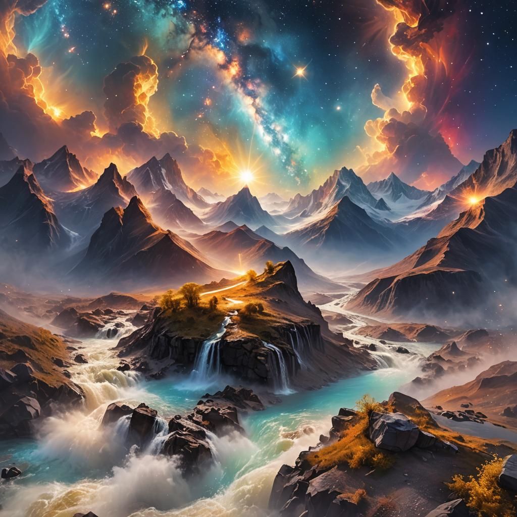 Nebula Galaxy: River and Mountains in Divine Light