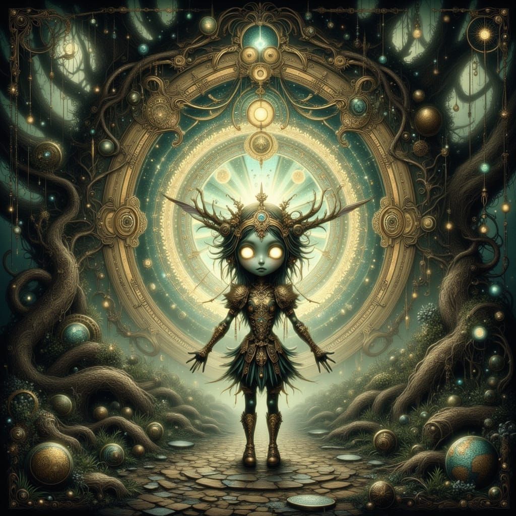 Baroque Automaton at Cosmic Portal, Art Nouveau Style