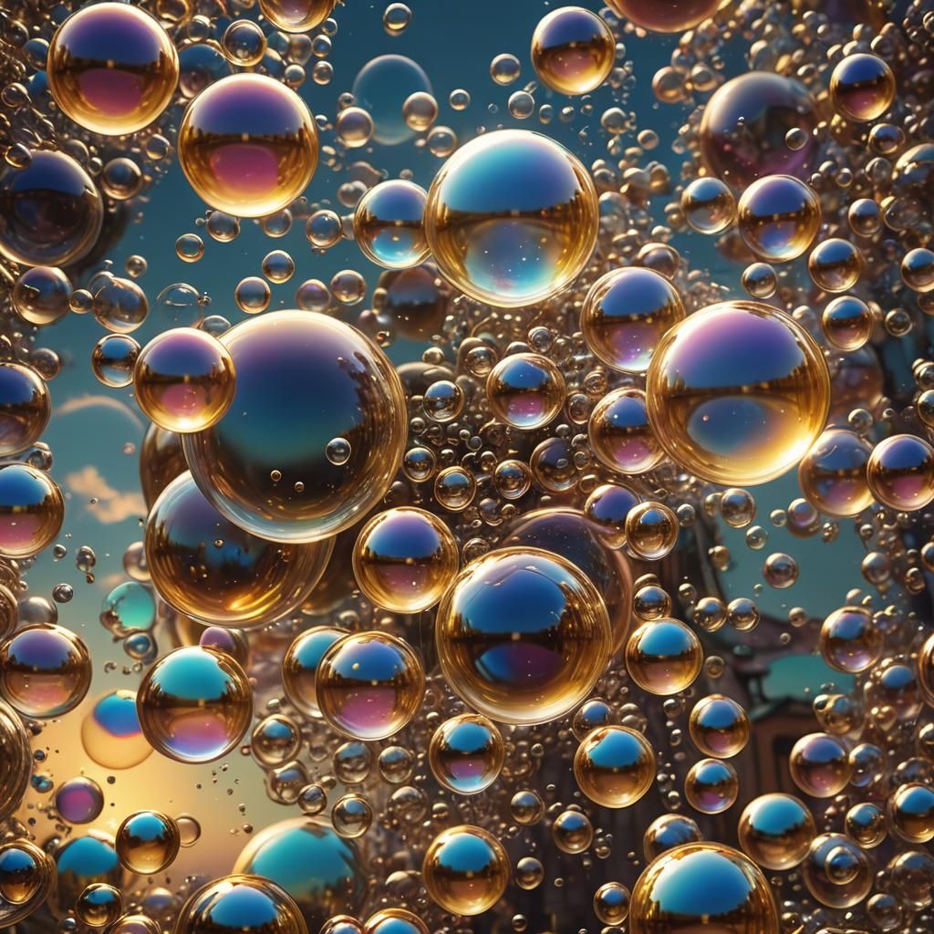 Dreamlike Bubbles in Surrealist Style