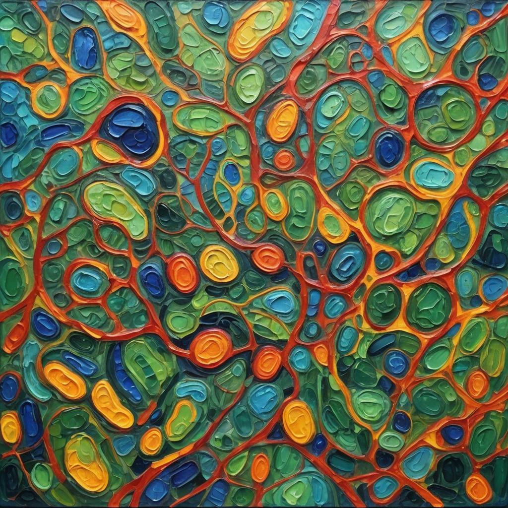Mitochondria as Expressionist Oil Painting