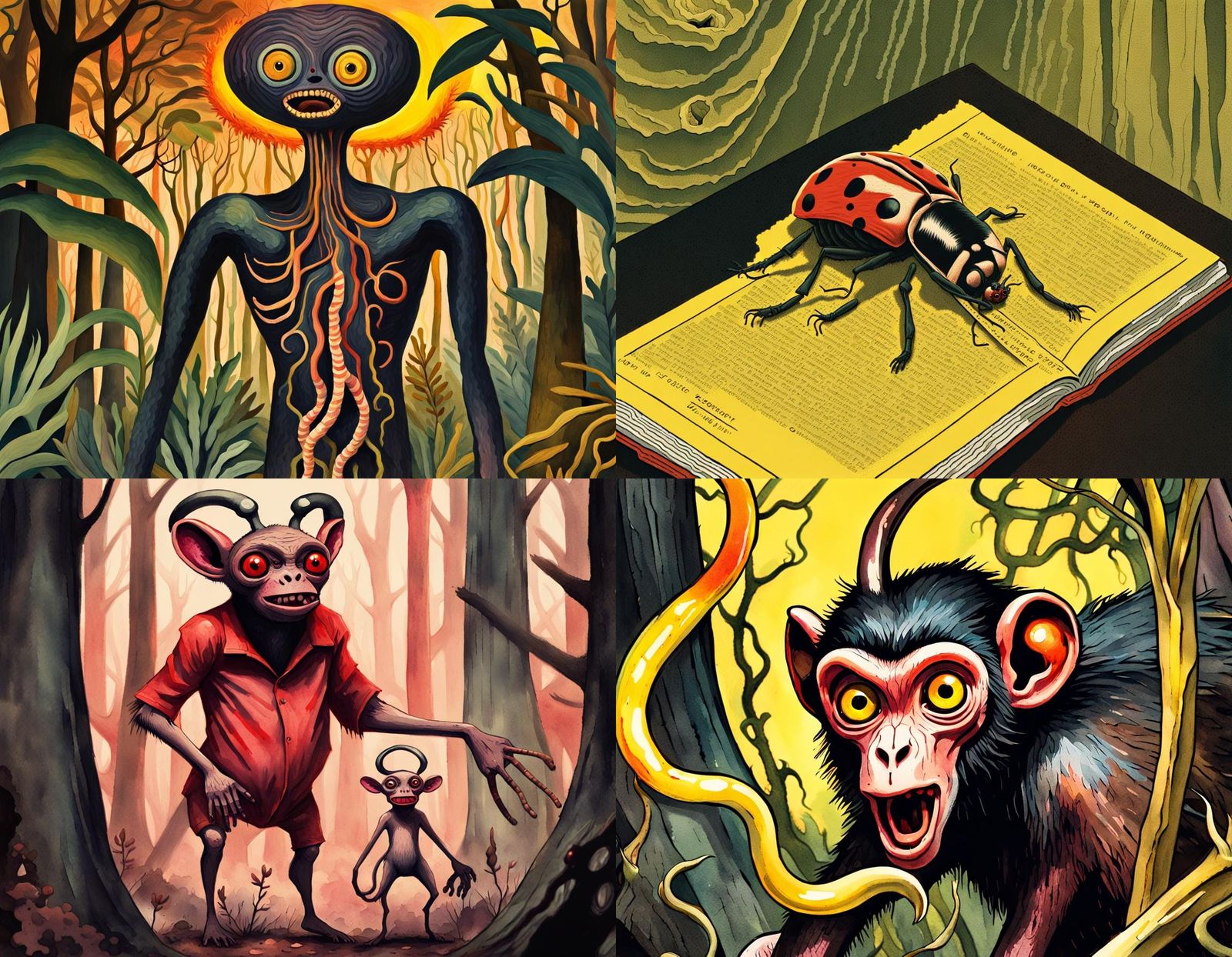 Horrific Homunculus Scene in Whimsical Art