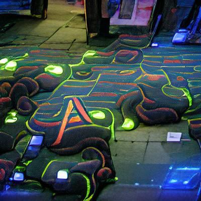 Vibrant Neon Arcade Carpet Pattern