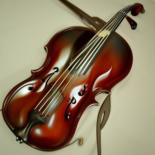 Detailed Matte Painting of a Violin