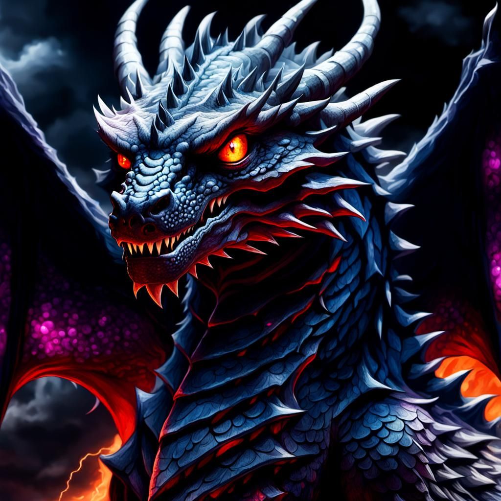 Sapphire Dragon in Dark Fantasy Tempest