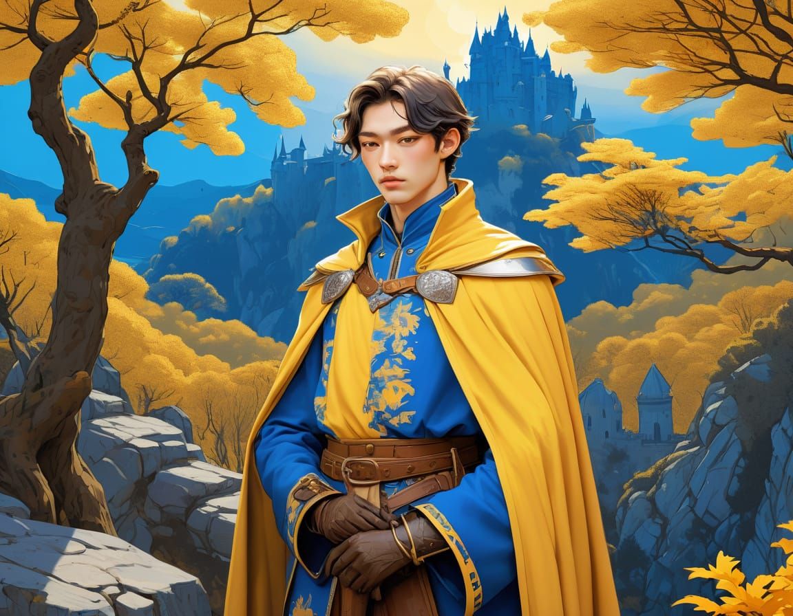 Fantasy Adventurers in Autumn Forest: Impasto Impressionism