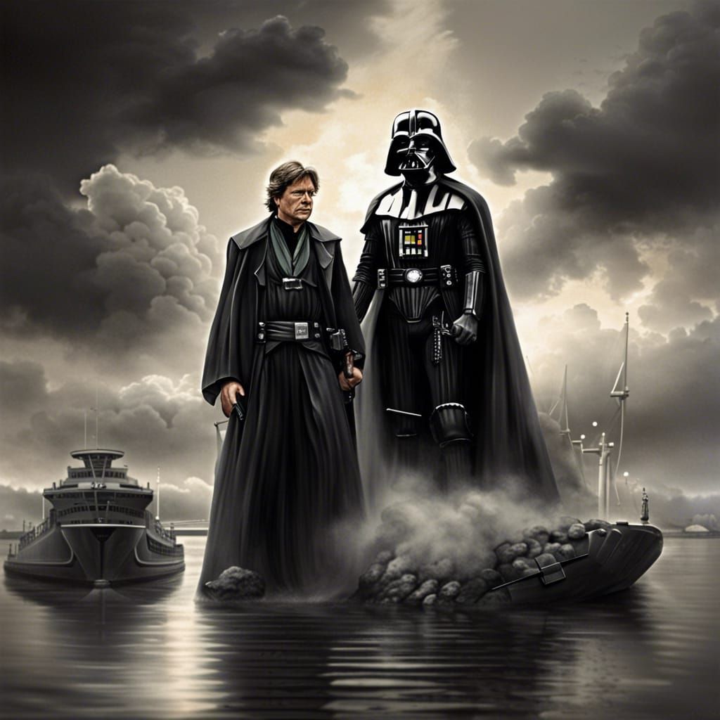 Darth Vader and Han Solo in Amsterdam, Fantasy Art