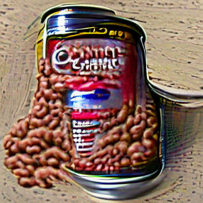 Stylized Still Life of a Can of Corned Beans
