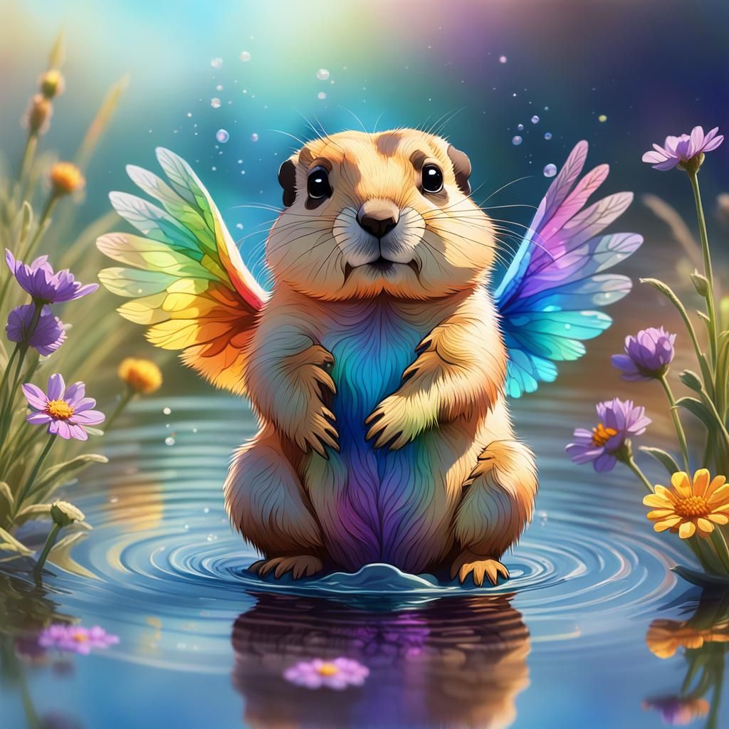 Chibi Prairie Dog with Shimmering Wings
