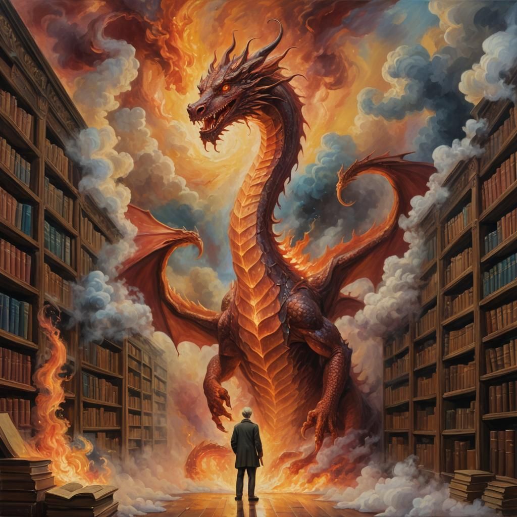 Mystical Library: Tolkien Introduces a Dragon as Impasto Pai...
