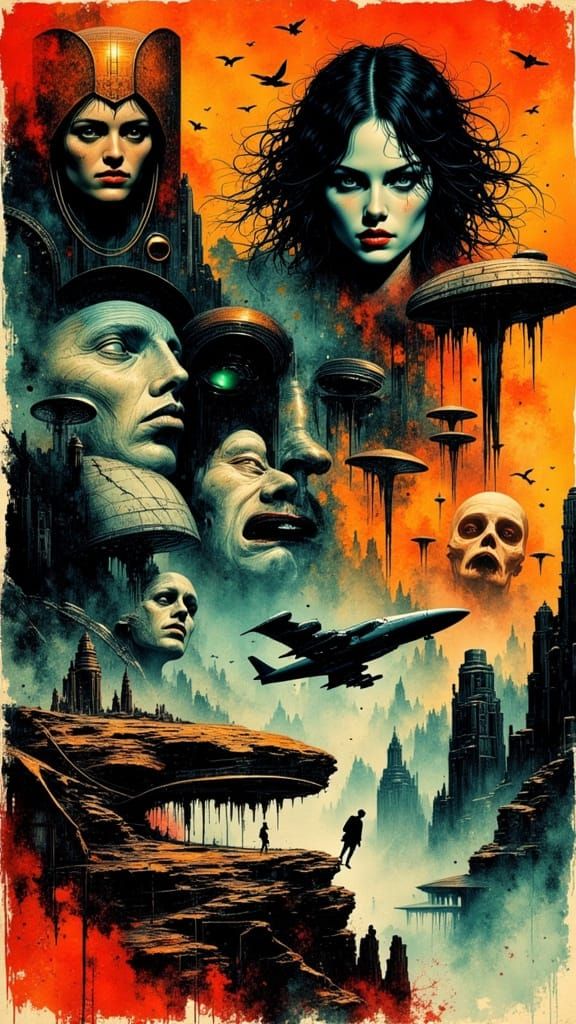 Sci-Fi Horror Poster in 1970s Style