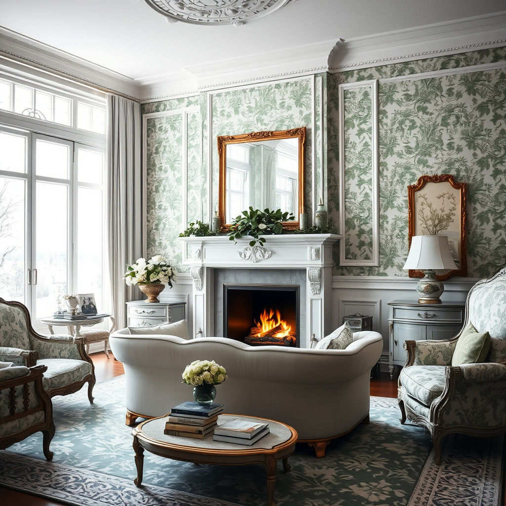 Elegant White Living Room with Winter View