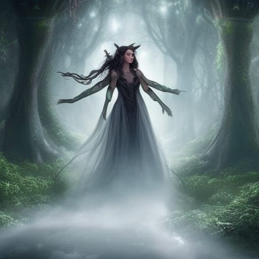 Glowing Dark Fairy Ballgown: Digital Matte Painting