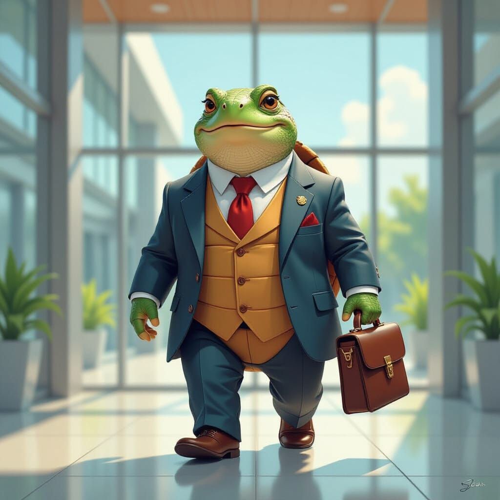 Singing Turtle Commutes to Work in Style