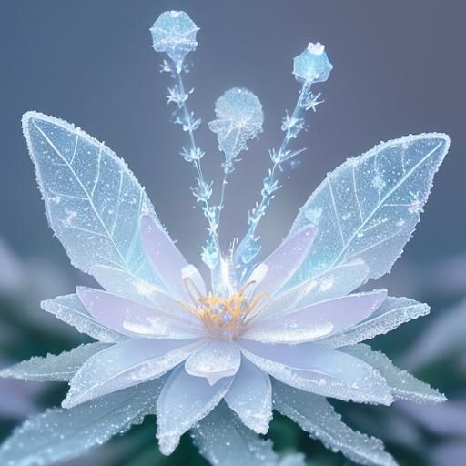 Luminescent Fairy Dancing in a Frozen Flower
