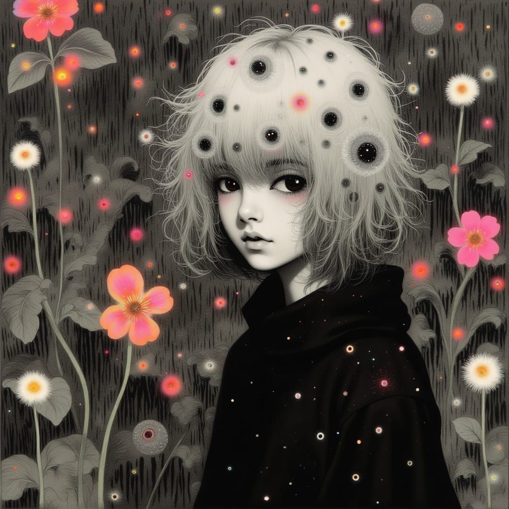 Mystical Silver Goddess with Wavy Hair