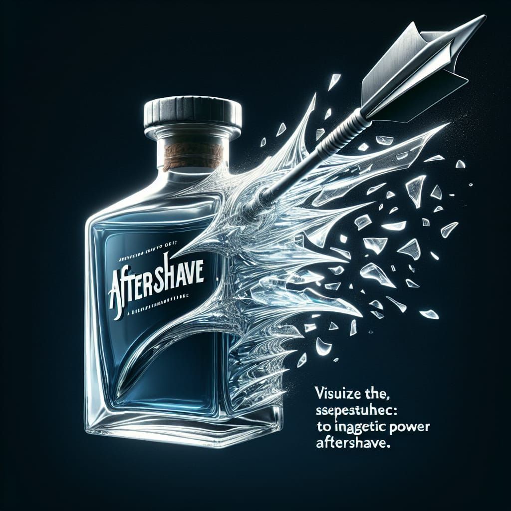 Arrow Pierces Aftershave Bottle: Vintage Ad