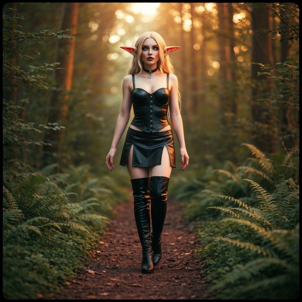Goblin Girl on Forest Path in Cinematic Lighting