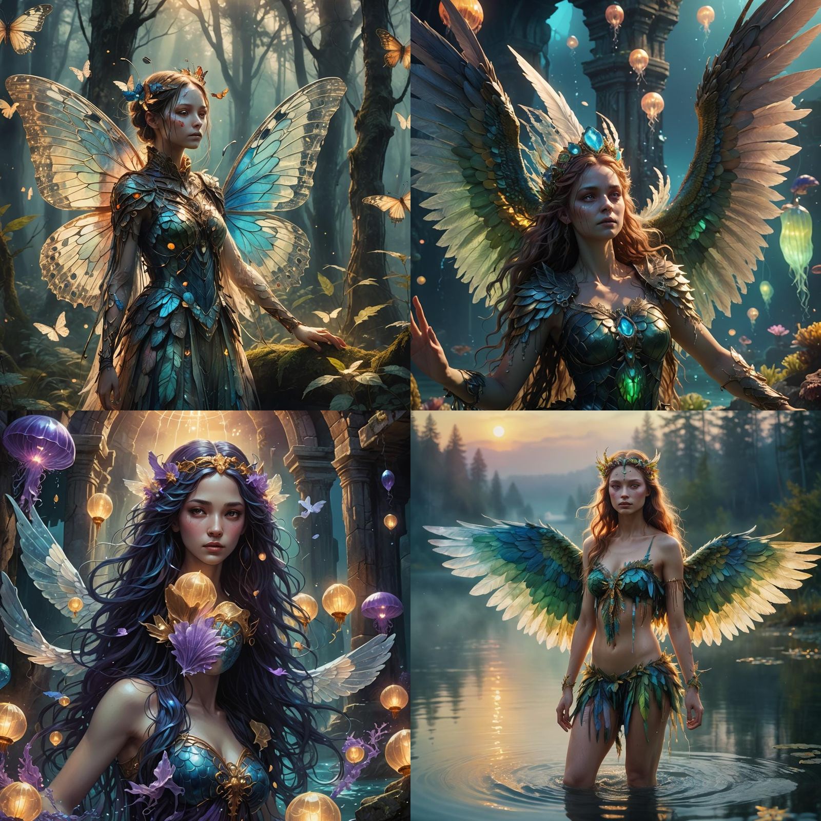 Winged Mermaid Fantasy Concept Art in 8K