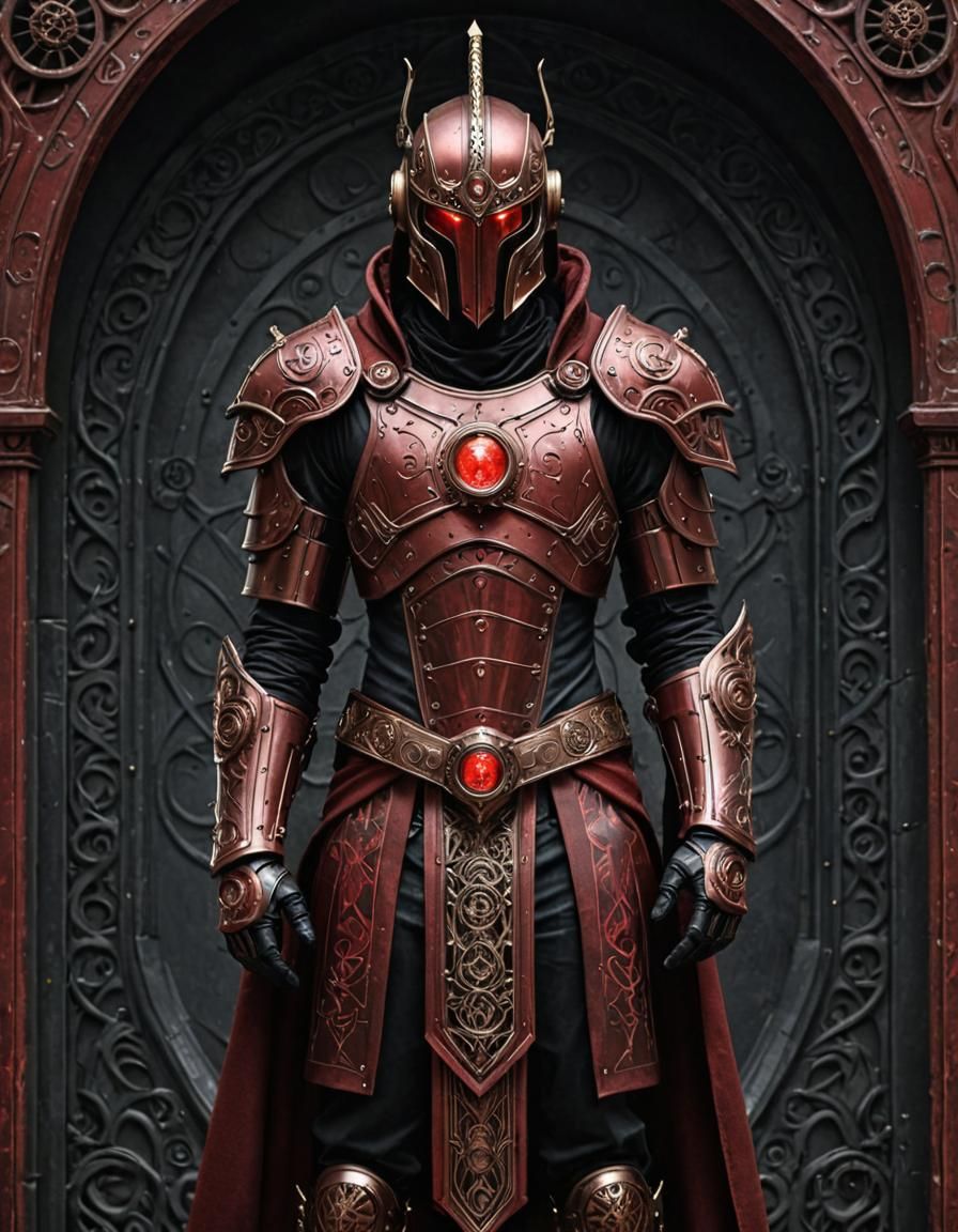 The Watcher in Red Armor, Tarot Card Style