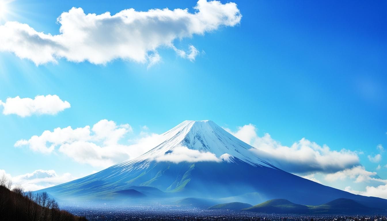 Mount Fuji Under Divine Sunshine