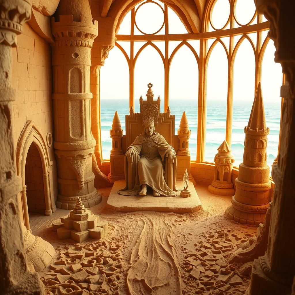 Intricately Sculpted Sand Castle Interior