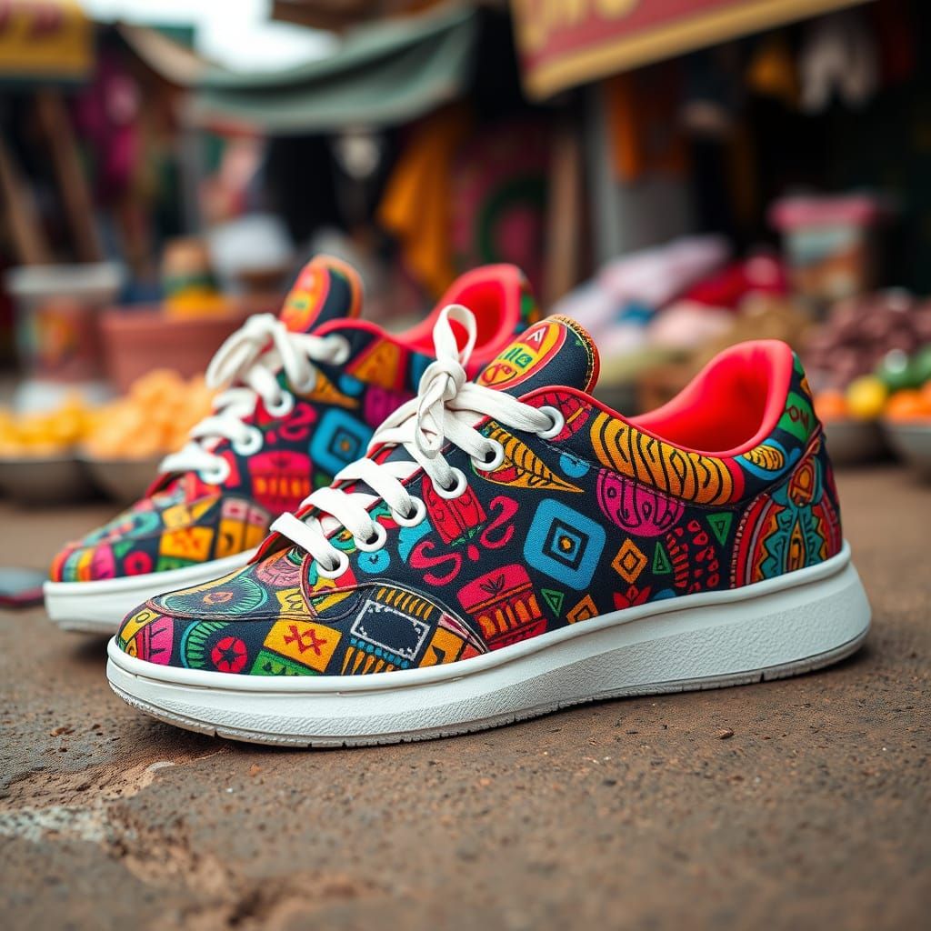 Vibrant Central African Republic-Inspired Sneakers in Photo ...