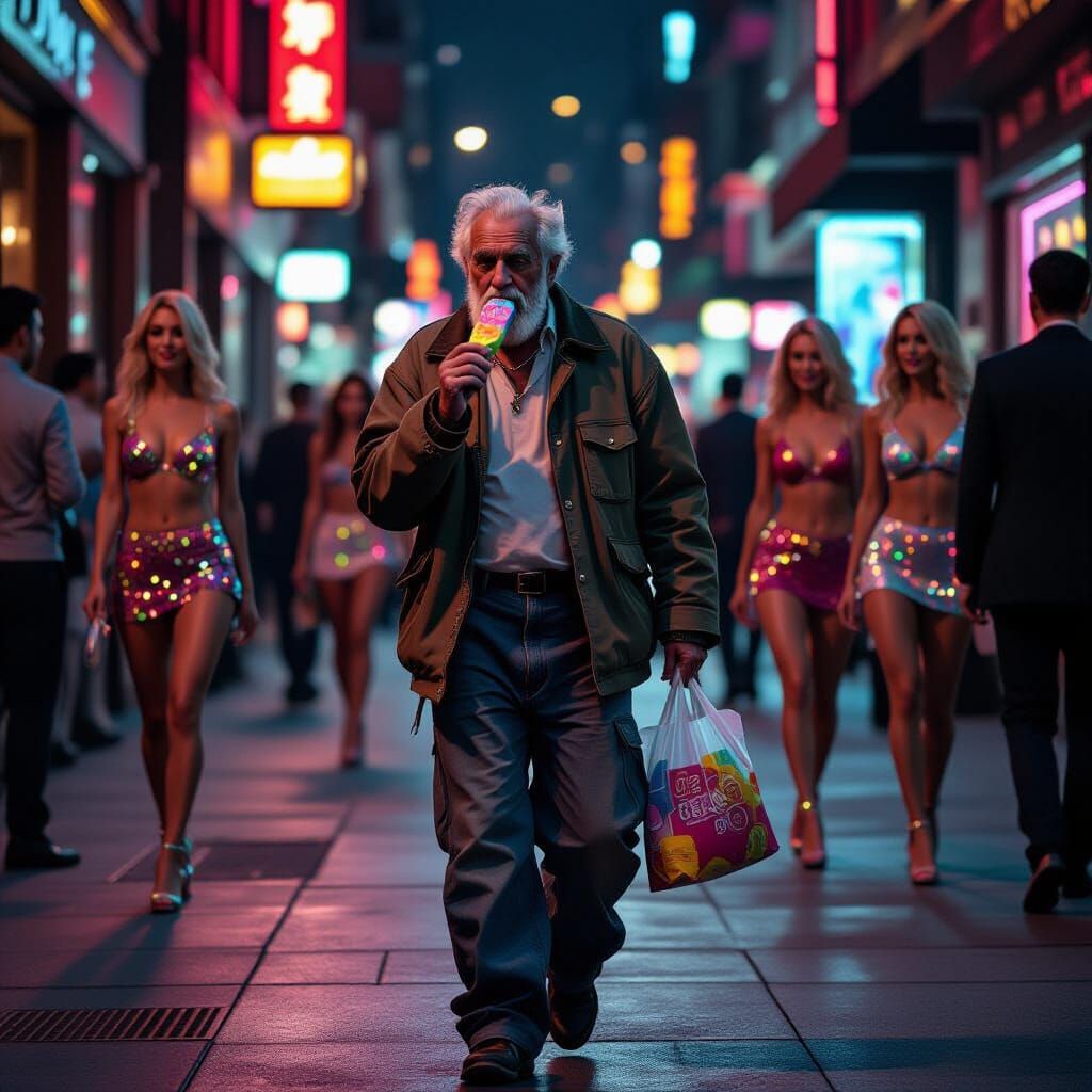 Popsicle Detachment: Futuristic Noir Street Scene