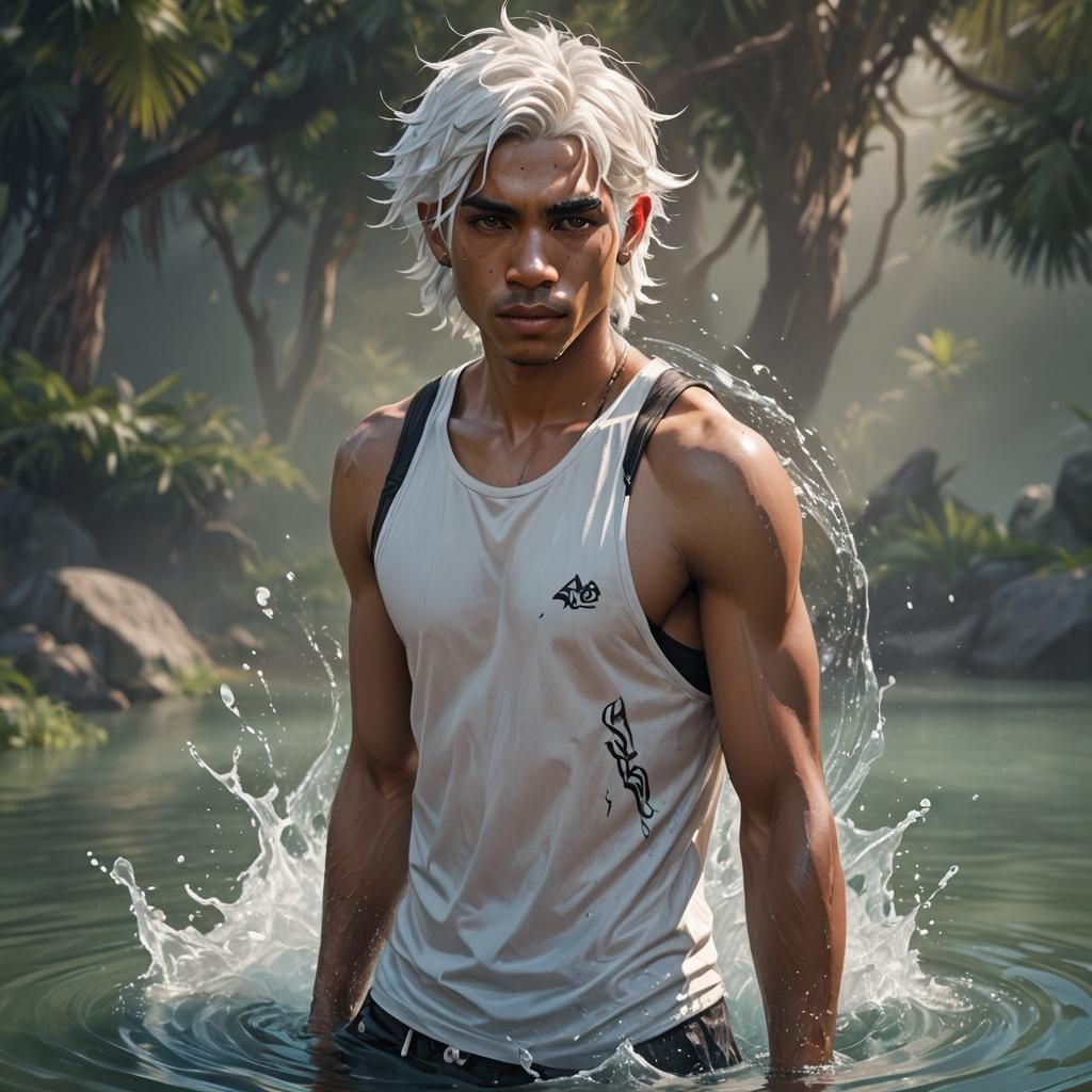 Tribal Youth Portrait in Hyperdetailed Splash Art