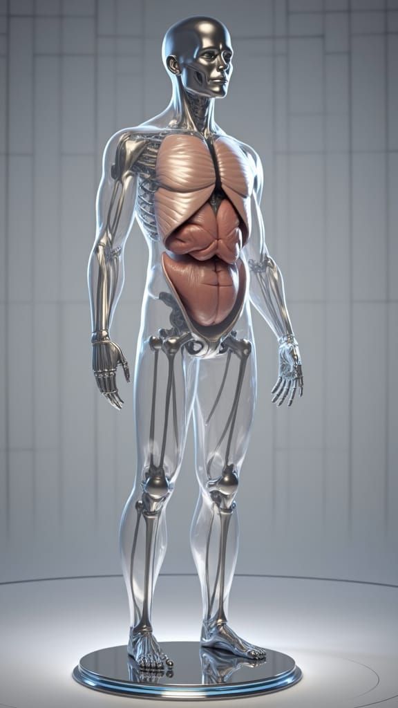 Rotating 3D Human Anatomy Model in Biomechanical Style