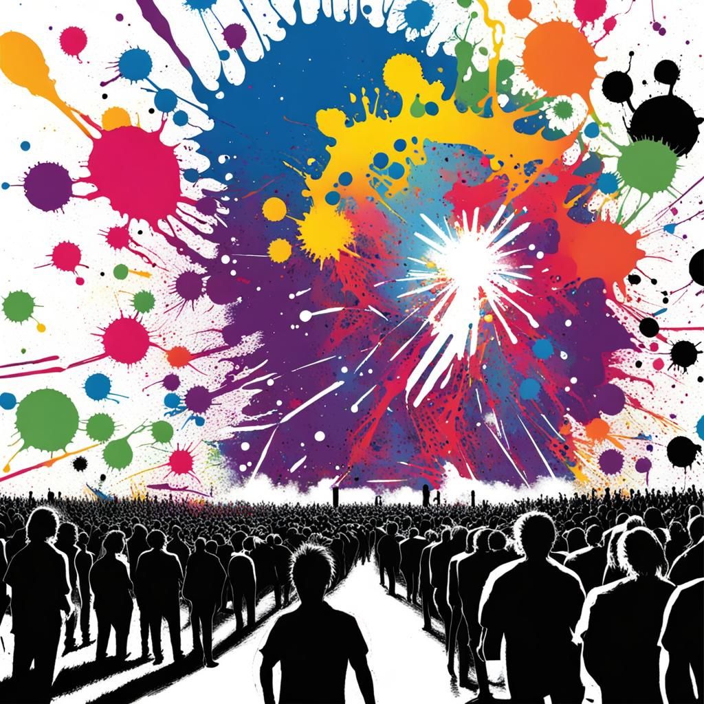 Abstract Ink Splatter Concert Art