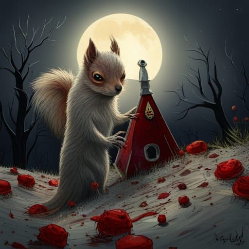 The evil zombie squirrel, from grave land