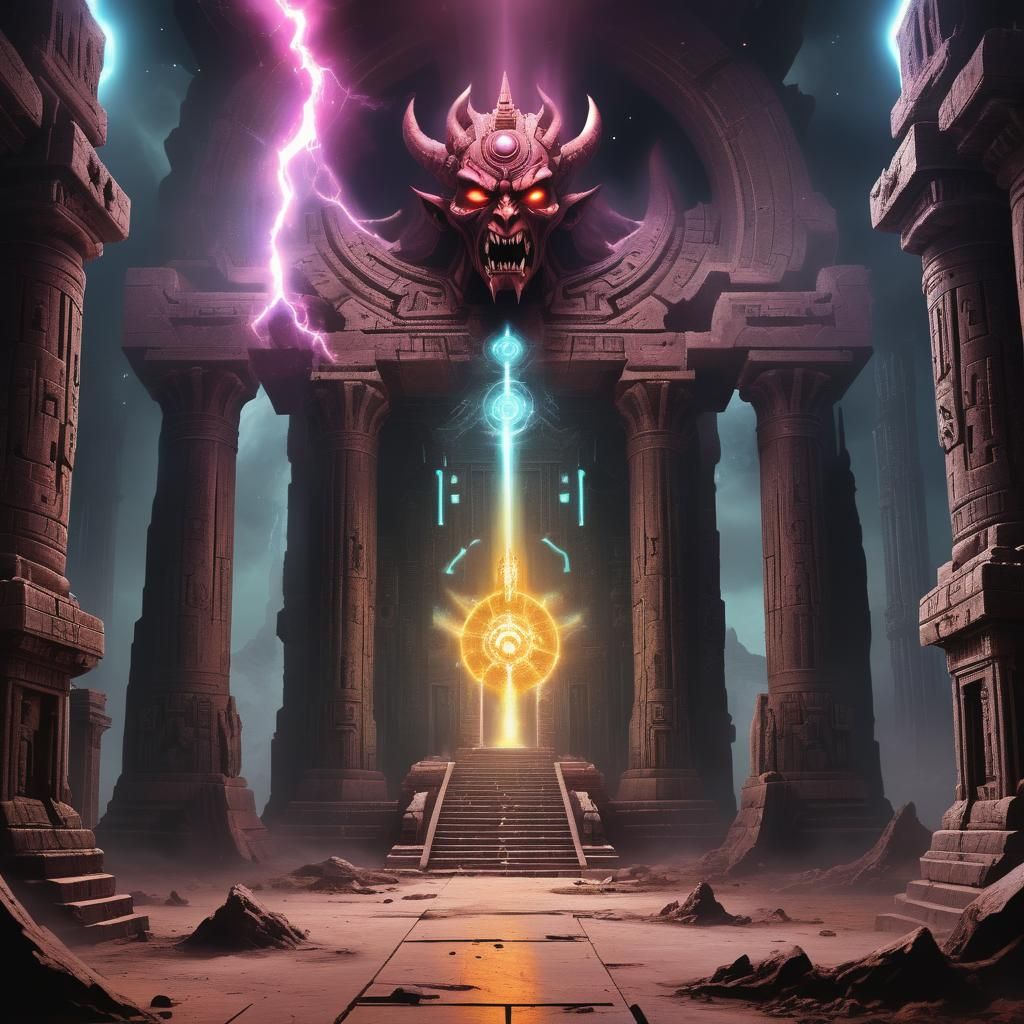 Haunted Galactic Temple with Demon Goddess