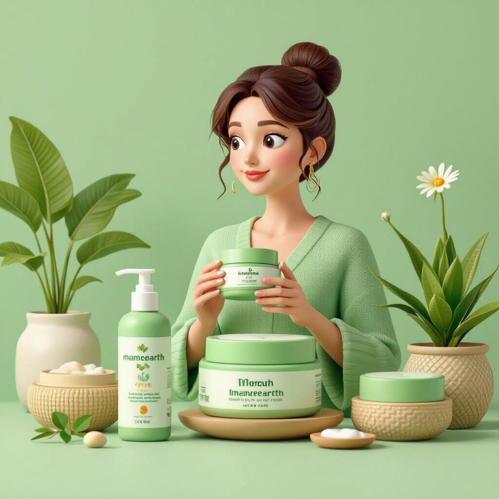 Trendy Mamaearth Products in Realistic 3D Style