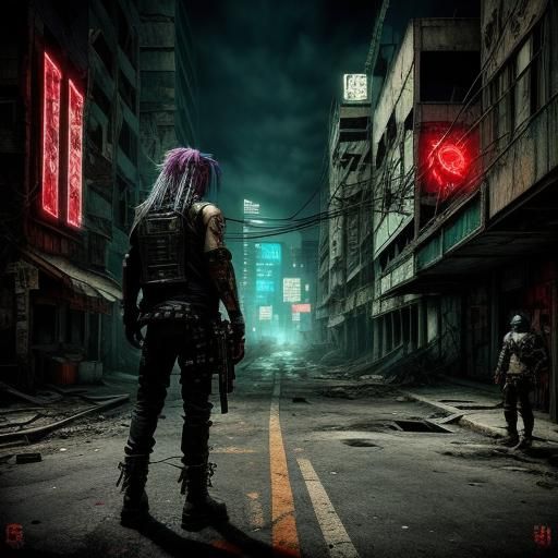 Post-Apocalyptic Cyberpunk Album Cover Art