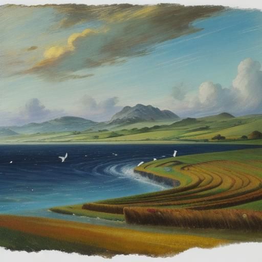 Surreal Seascape Inspired by Miró and Gainsborough