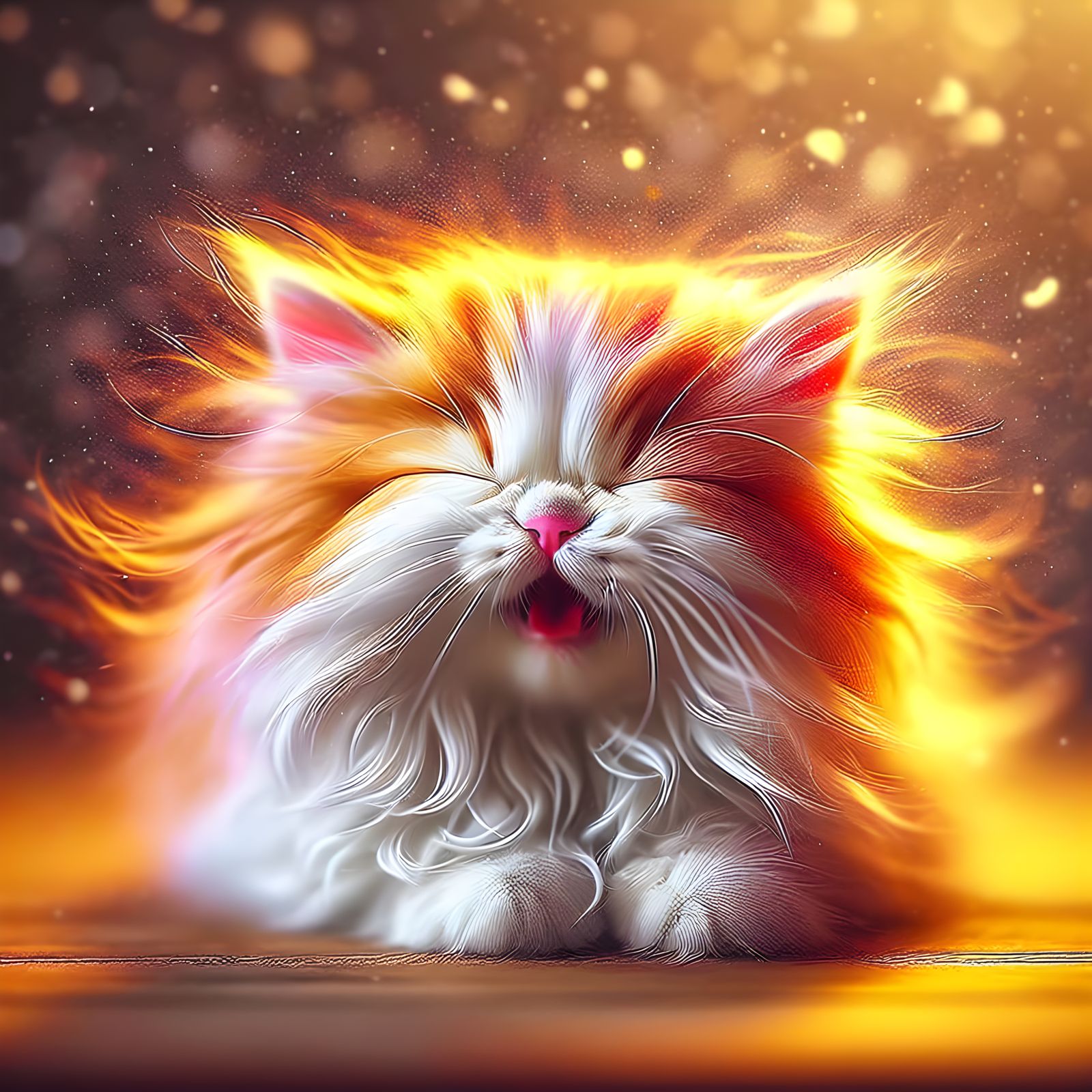 Delightful Feline Moment Frozen in Time