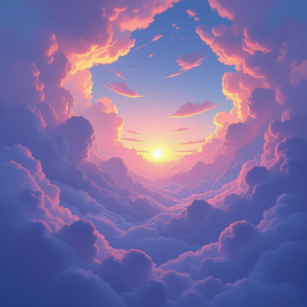 Vibrant Surrealist Dreamscape with Ethereal Light