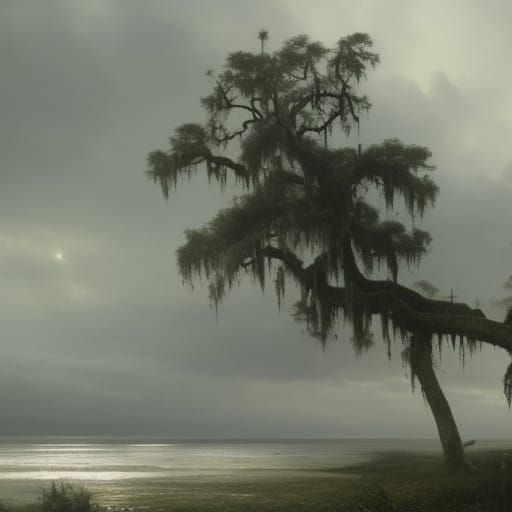 Savanna Bayou at Dawn: Digital Matte Painting