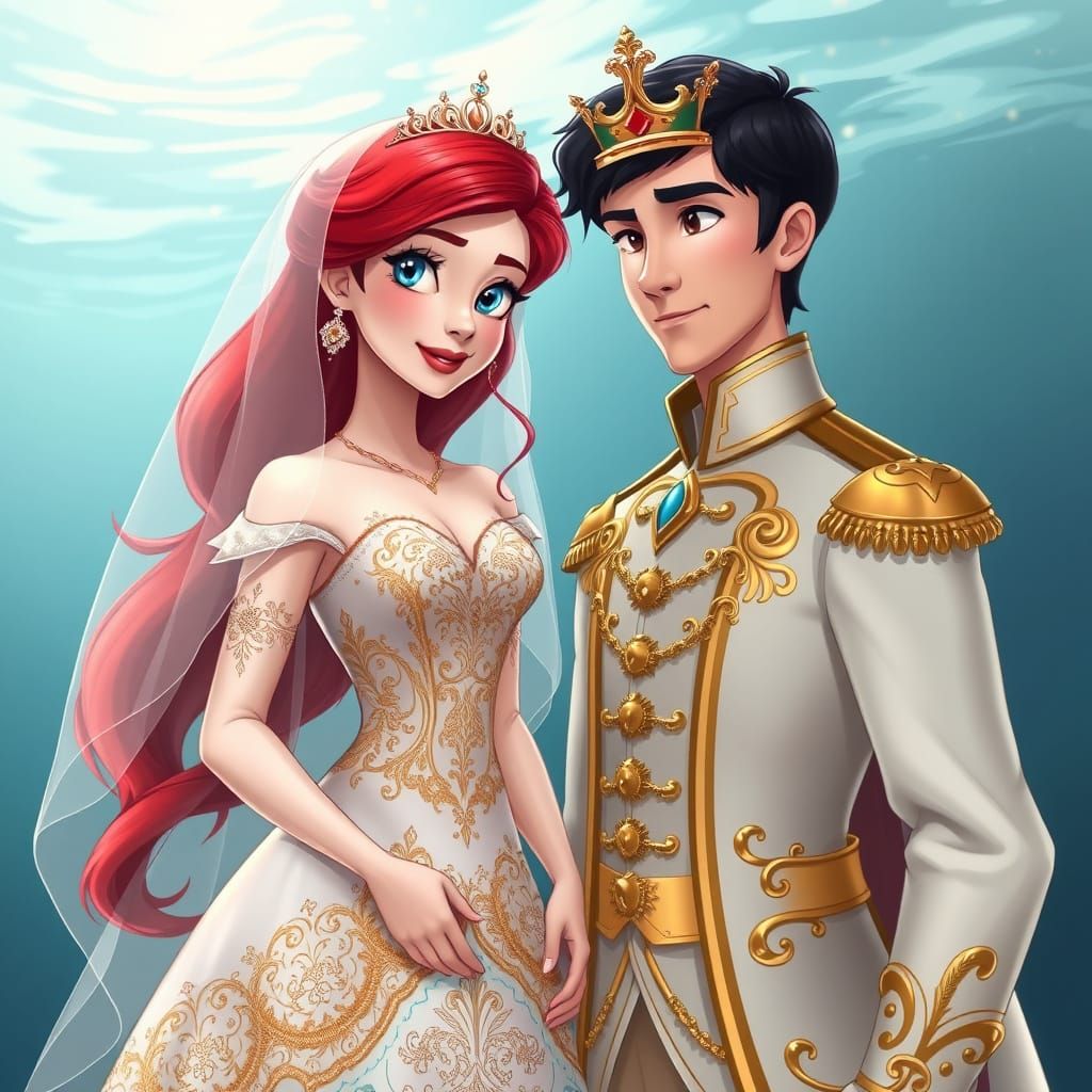 Ariel and Eric's Wedding: Photorealistic Digital Painting