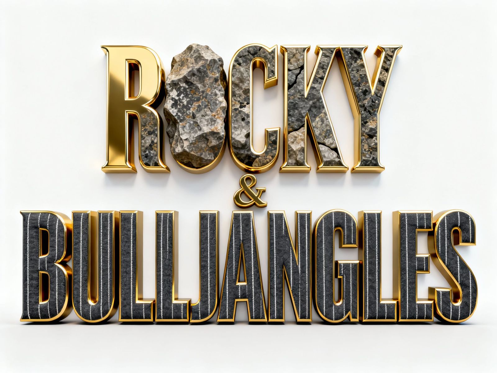 Rocky & Bulljangles 3D Wordmark Logo