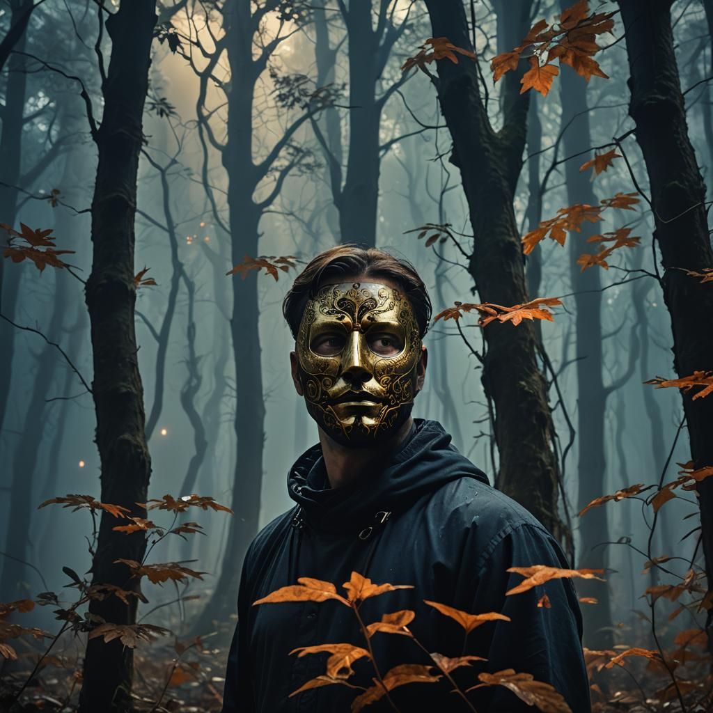Mystical Forest: Dramatic Portrait in Dark Fantasy Style