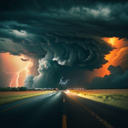 Surreal Oklahoma Tornado Captured in Cinematic Golden Hour L...