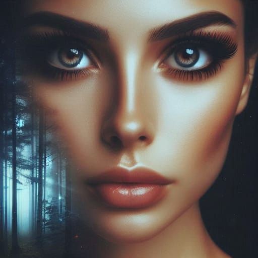 Hyper Realistic Portrait of a Beautiful Woman with Luminous ...