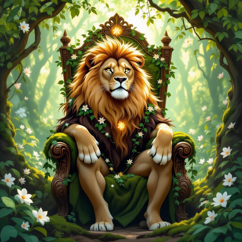 Lion King in Art Nouveau Style