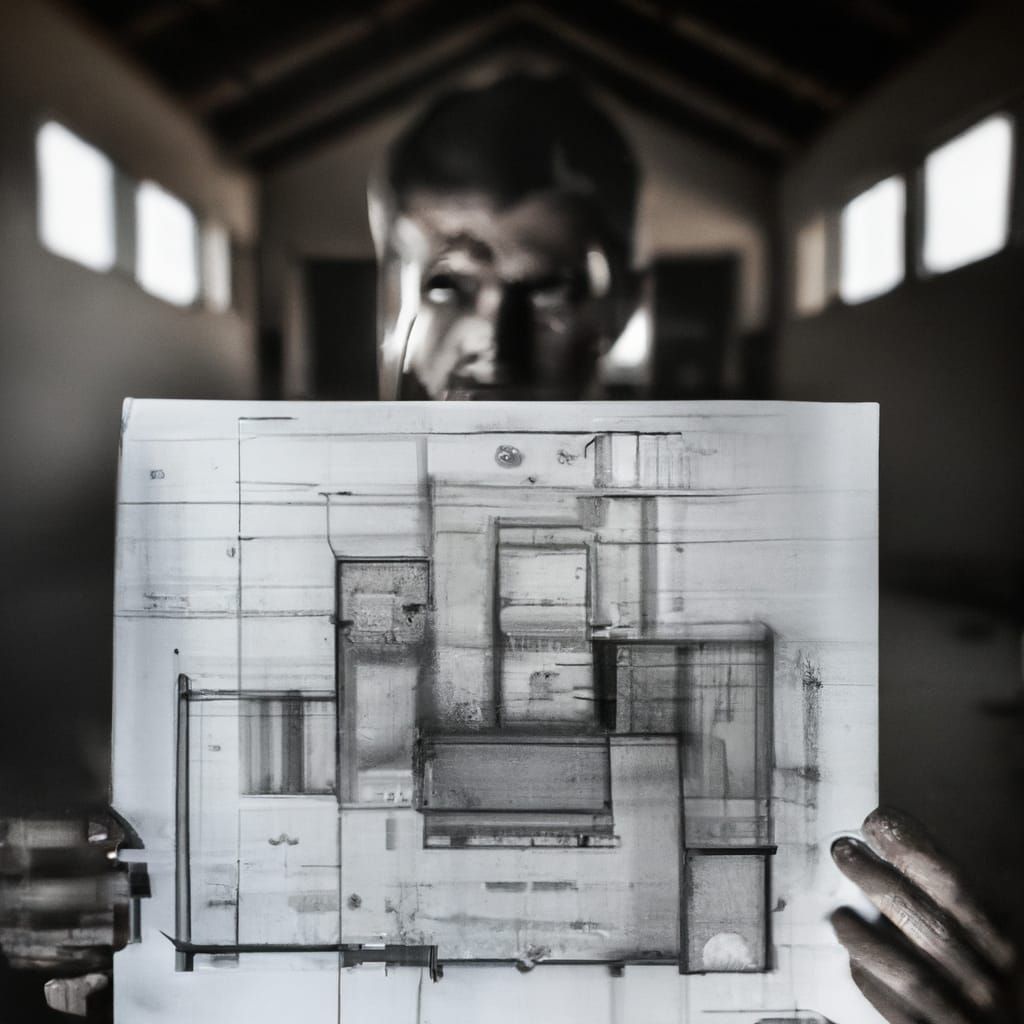 Detailed Blueprint of a Two-Room House