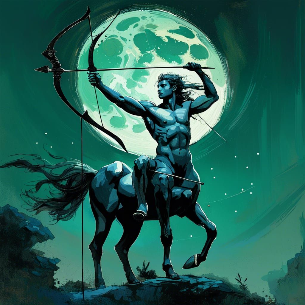 Magnificent Centaur Under Full Moon in Fantasy Art