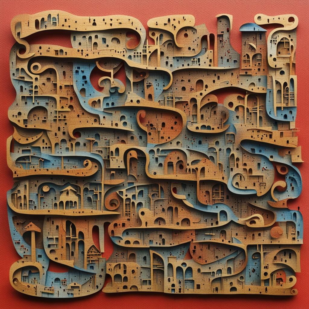 Whimsical Asemic Miniature Typographic Art