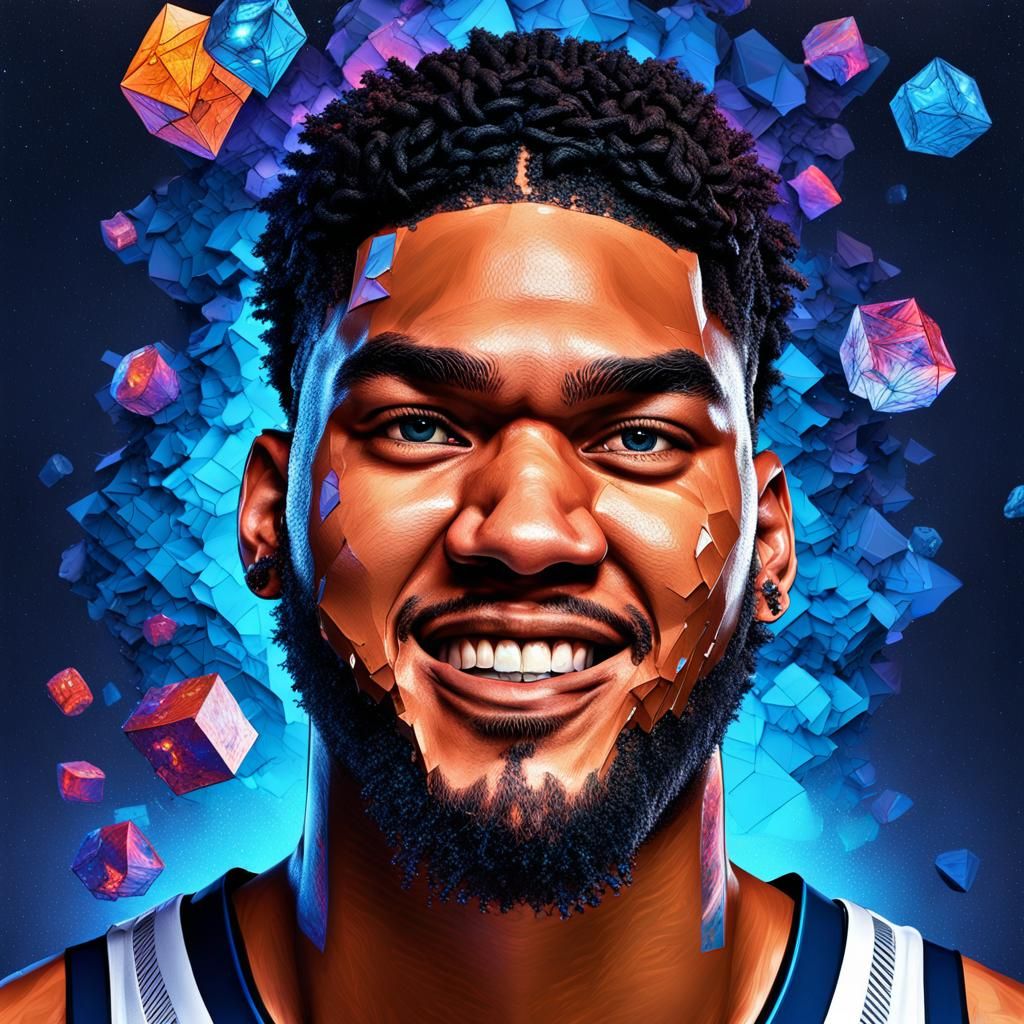 Surreal Portrait with Fragmented Body in CGI Style