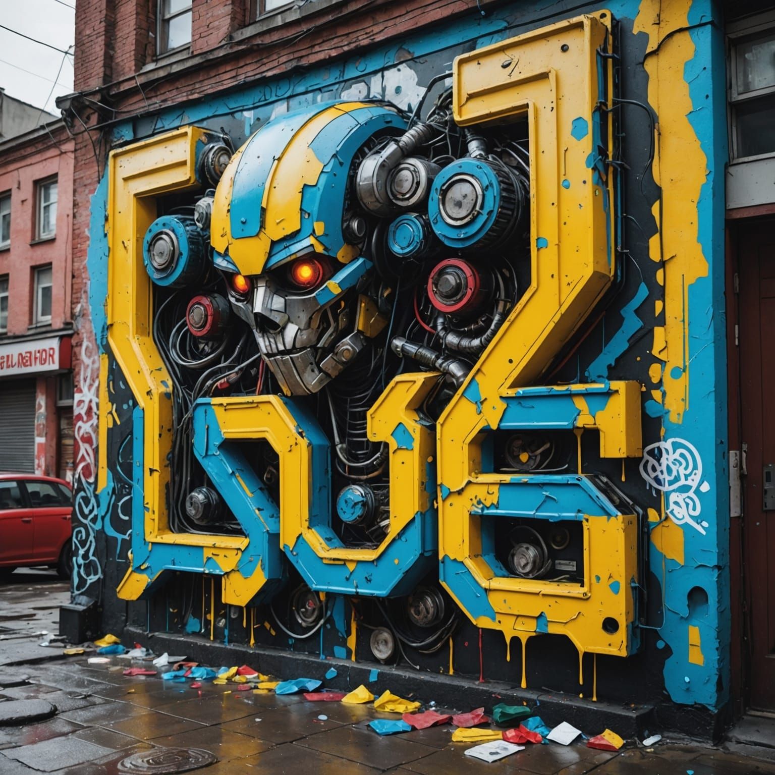 Ukraine Genetic Code: Graffiti Art in Cyberpunk Style