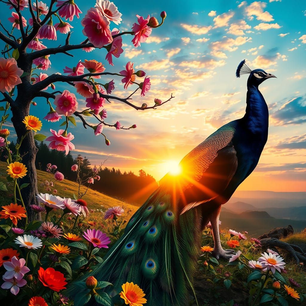 Spring Collage in Digital Art Style